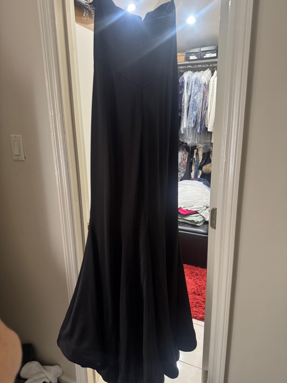 Black Beaded V-Neck Evening Gown - Picture 6 of 9